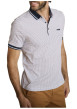 Thumbnail Polo en coton écru à motifs avec une coupe droite et un col boutonné - Image 5