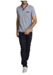 Thumbnail Polo en coton bleu clair avec une coupe droite et une poche passepoilée - Image 6