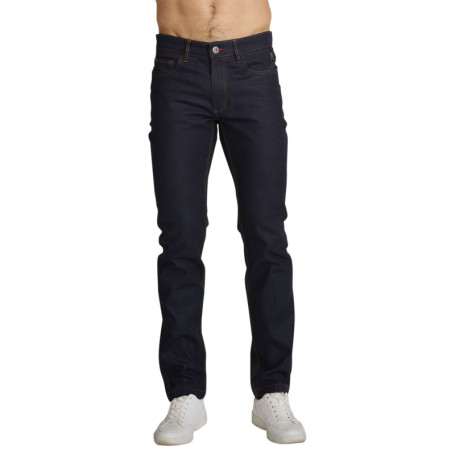 Jean en coton indigo uni avec une coupe ajustée...