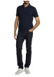 Thumbnail Jean en coton indigo uni avec une coupe ajustée et des surpiqûres camel - Image 4