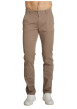 Thumbnail Pantalon chino en coton brun uni avec une coupe ajustée et une taille basse