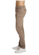Thumbnail Pantalon chino en coton brun uni avec une coupe ajustée et une taille basse - Image 2