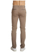 Thumbnail Pantalon chino en coton brun uni avec une coupe ajustée et une taille basse - Image 3