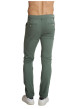 Thumbnail Pantalon chino en coton vert uni avec une coupe ajustée et une taille basse - Image 3
