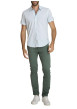 Thumbnail Pantalon chino en coton vert uni avec une coupe ajustée et une taille basse - Image 4