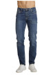 Thumbnail Pantalon chino en coton indigo uni avec une coupe ajustée et une taille basse