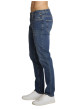 Thumbnail Pantalon chino en coton indigo uni avec une coupe ajustée et une taille basse - Image 2