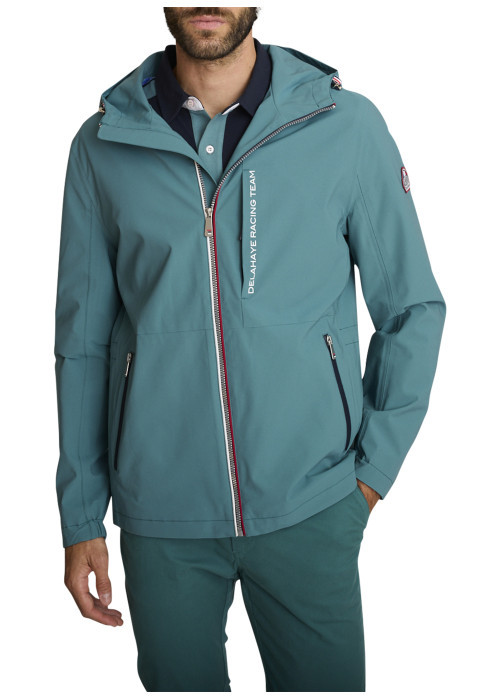 Veste vert d'eau uni avec une coupe droite et des manches longues