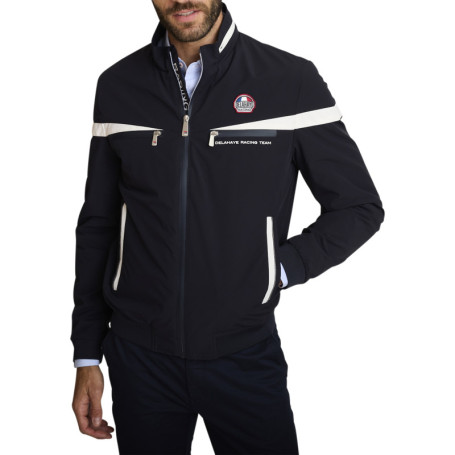 Blouson marine uni avec une coupe ajustée et...