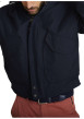 Thumbnail Blouson marine uni avec une coupe ajustée, un zip et des boutons-pressions - Image 4