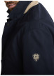Thumbnail Blouson marine uni avec une coupe ajustée, un zip et des boutons-pressions - Image 6