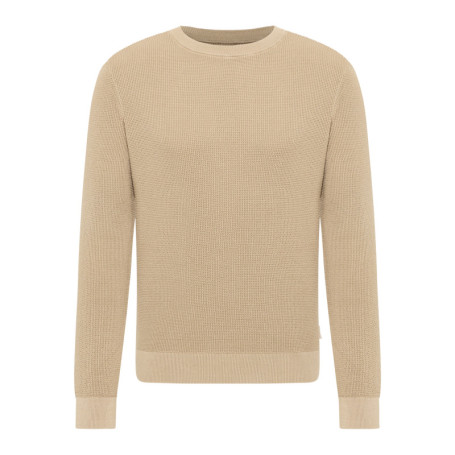 Pull en coton beige uni avec une coupe droite...