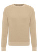 Thumbnail Pull en coton beige uni avec une coupe droite et un col rond