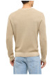 Thumbnail Pull en coton beige uni avec une coupe droite et un col rond - Image 3