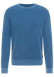 Thumbnail Pull en coton bleu uni avec une coupe droite et un col rond