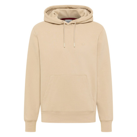 Sweat en coton mélangé beige uni avec une coupe...