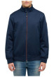 Thumbnail Blouson marine uni avec une coupe droite et un col montant à zip - Image 2