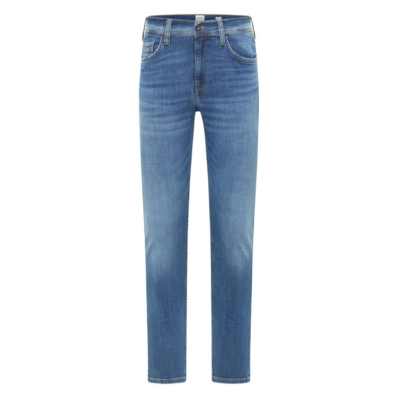 Mustang - Jean En Coton Stone Uni Avec Une Coupe Slim à Zip Et à Bouton - Bleu Foncé Mustang - Jean En Coton Stone Uni Avec Une Coupe Slim à Zip Et à Bouton - Bleu Foncé