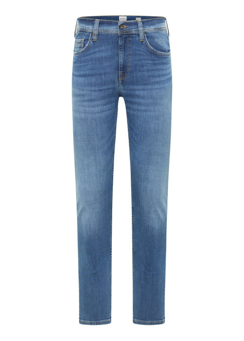 Jean en coton stone uni avec une coupe slim à zip et à bouton