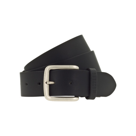 Ceinture en cuir noir unie réglable avec une...