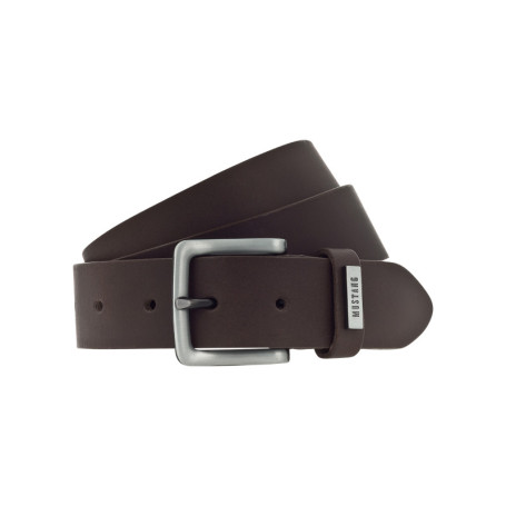Ceinture en cuir marron unie réglable avec une...