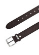 Thumbnail Ceinture en cuir marron unie réglable avec une boucle argentée - Image 2