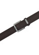 Thumbnail Ceinture en cuir marron unie réglable avec une boucle argentée - Image 3
