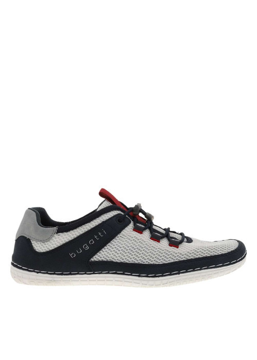 Sneakers blanches en mesh sur le pourtour avec des lacets élastiqués
