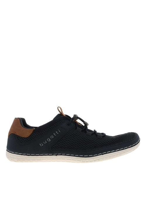 Sneakers bleu marine en mesh sur le pourtour avec des lacets élastiqués