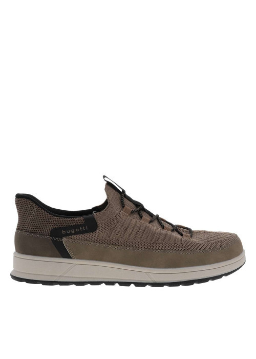 Sneakers cognac avec le nom de la marque sur le côté et des lacets élastiqués
