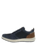 Thumbnail Sneakers bleu marine à talon plat avec des lacets et un zip latéral - Image 3