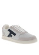 Thumbnail Tennis Hazel en cuir bleu marine à talon plat avec des lacets plats blancs - Image 3