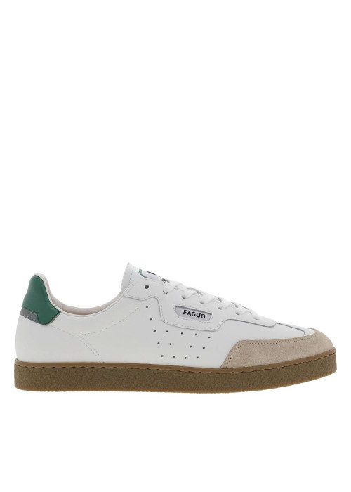 Tennis Lumbo en cuir blanches avec un patch de la marque sur la languette
