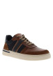 Thumbnail Tennis en cuir jean et tan à talon plat avec des lacets taupe - Image 3