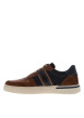 Thumbnail Tennis en cuir jean et tan à talon plat avec des lacets taupe - Image 2