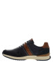 Thumbnail Baskets running en cuir bleu marine à talon plat avec des lacets tressés - Image 2