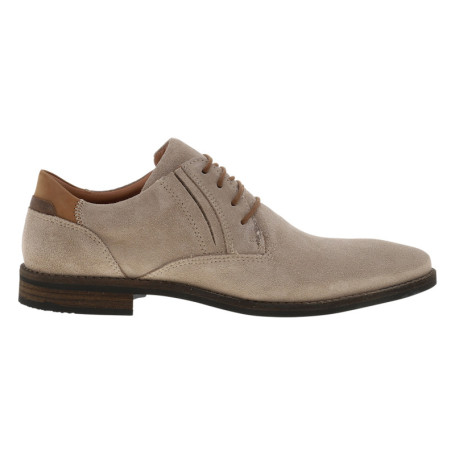Derbies en cuir beiges à talon décroché bas...