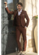 Thumbnail Derbies en cuir beiges à talon décroché bas avec des lacets ronds - Image 6
