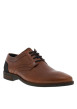 Thumbnail Derbies en cuir tan à talon décroché bas avec des lacets ronds - Image 3