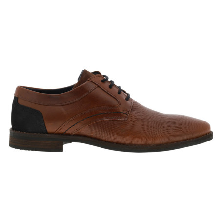 Derbies en cuir tan à talon décroché bas avec...