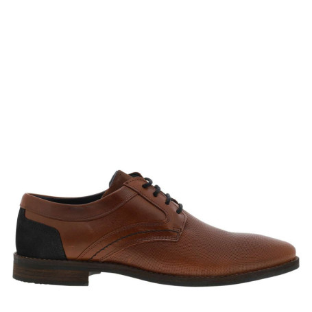 Derbies en cuir tan à talon décroché bas avec...