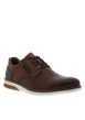 Thumbnail Sneakers en cuir noisette à talon plat avec des lacets et un zip latéral - Image 3