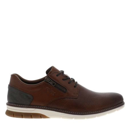 Sneakers en cuir noisette à talon plat avec des...