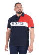 Thumbnail Polo en coton biologique marine uni pourvu d'un col boutonné