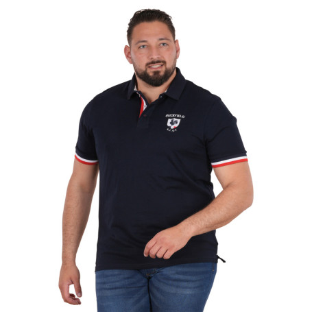 Polo en coton biologique marine uni pourvu de...