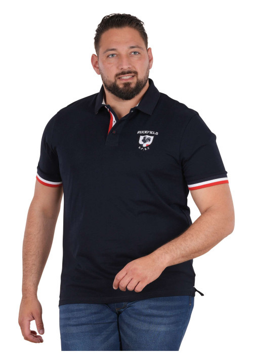 Polo en coton biologique marine uni pourvu de manches courtes