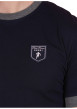 Thumbnail T-shirt en coton marine uni pourvu de manches courtes et d'un col rond - Image 4