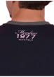 Thumbnail T-shirt en coton marine uni pourvu de manches courtes et d'un col rond - Image 5