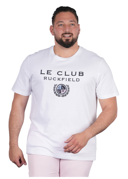 T-shirt en coton blanc uni pourvu de manches courtes et d'un col rond