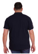 Thumbnail Polo en coton marine uni pourvu d'une coupe droite et d'un col boutonné - Image 2